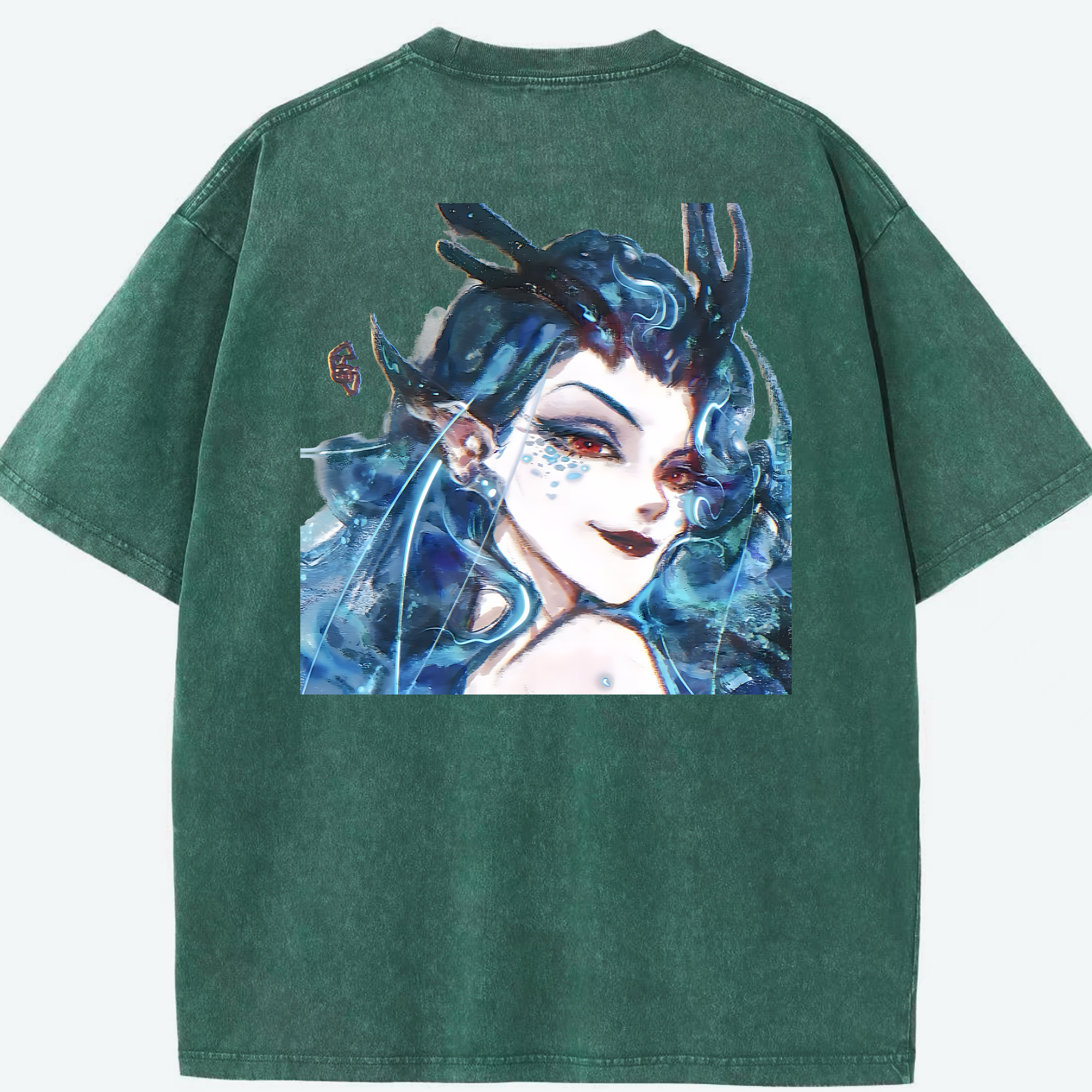 （画像用） Ne Zha 2 ナタ 魔童の大暴れ 綿100% ヴィンテージ風 半袖Tシャツ（背面プリント）